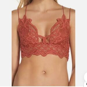 NWT Free People Lace Bralette in Rust